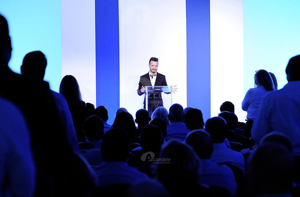 Man speaking at conference event