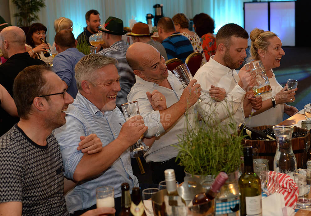 People enjoying a German Beer Festival corporate event