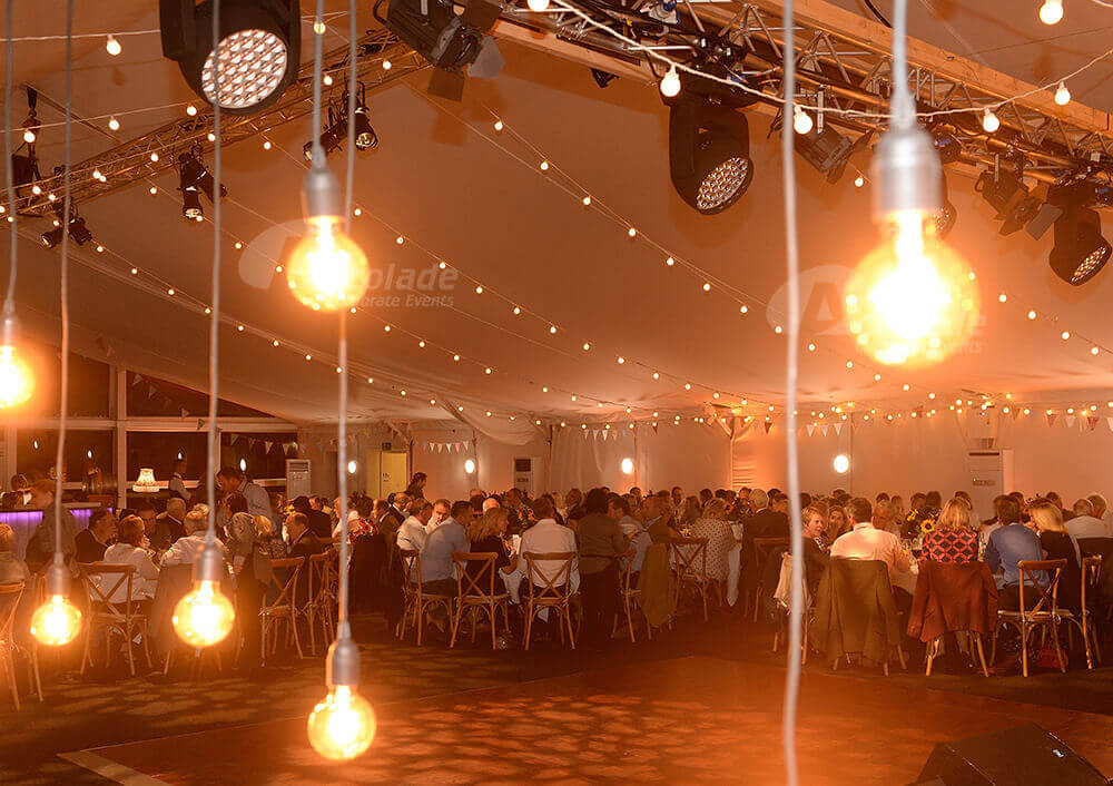 Lighting for guests enjoying a company party