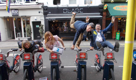 Acrobatics and bikes on a Treasure hunt team building event